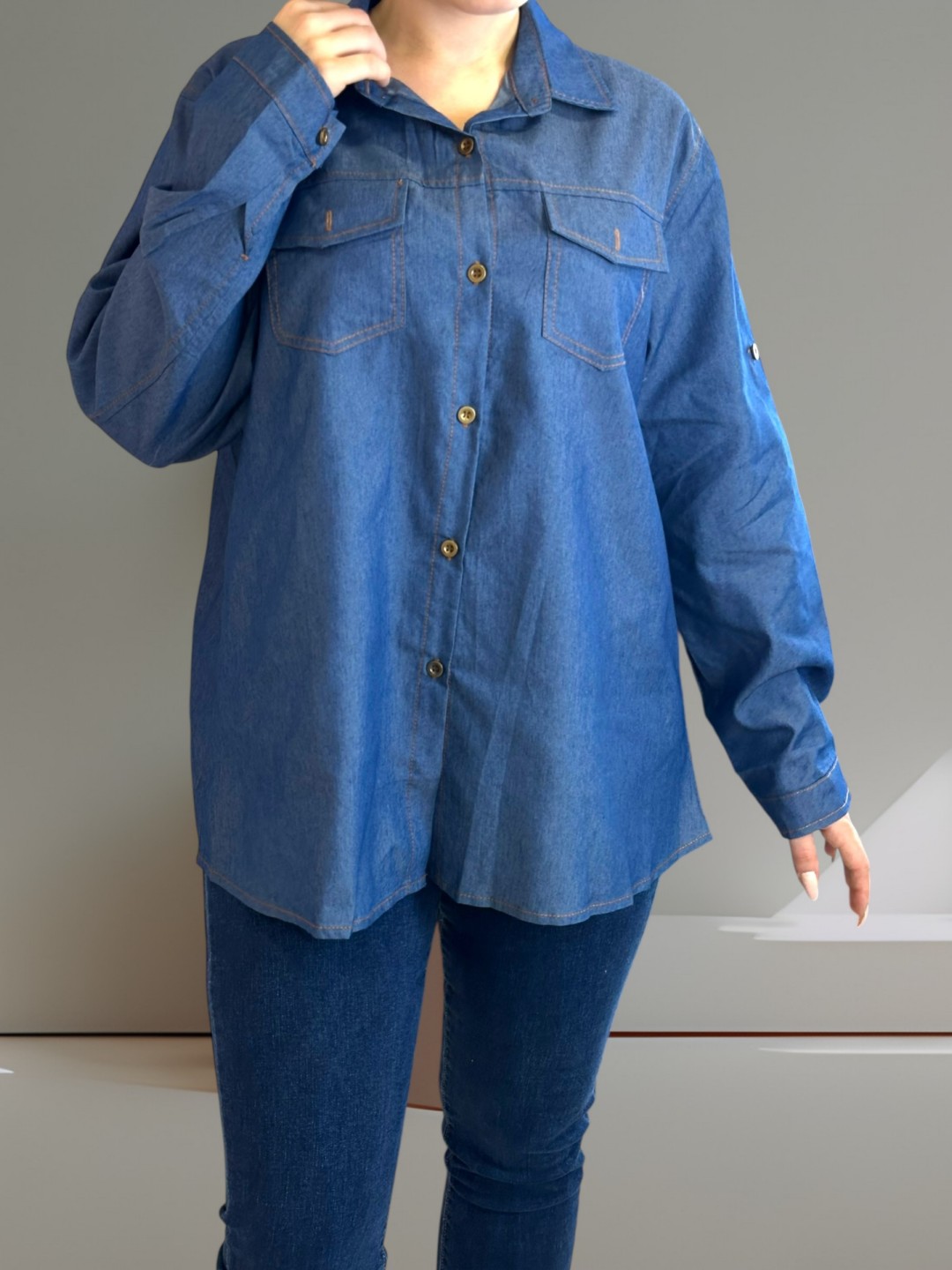 Denim πουκάμισο καθημερινής χρήσης