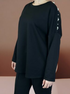 Chic μπλούζα με pearl λεπτομέρειες στους ώμους