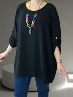 Oversized top με necklace detail