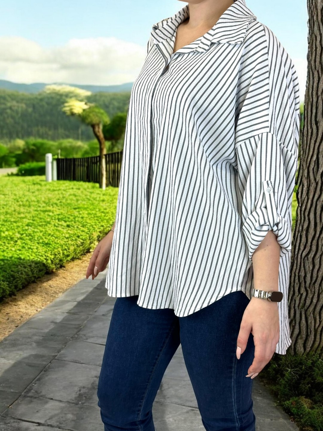 Must-have ριγέ πουκάμισο με exclusive υφή