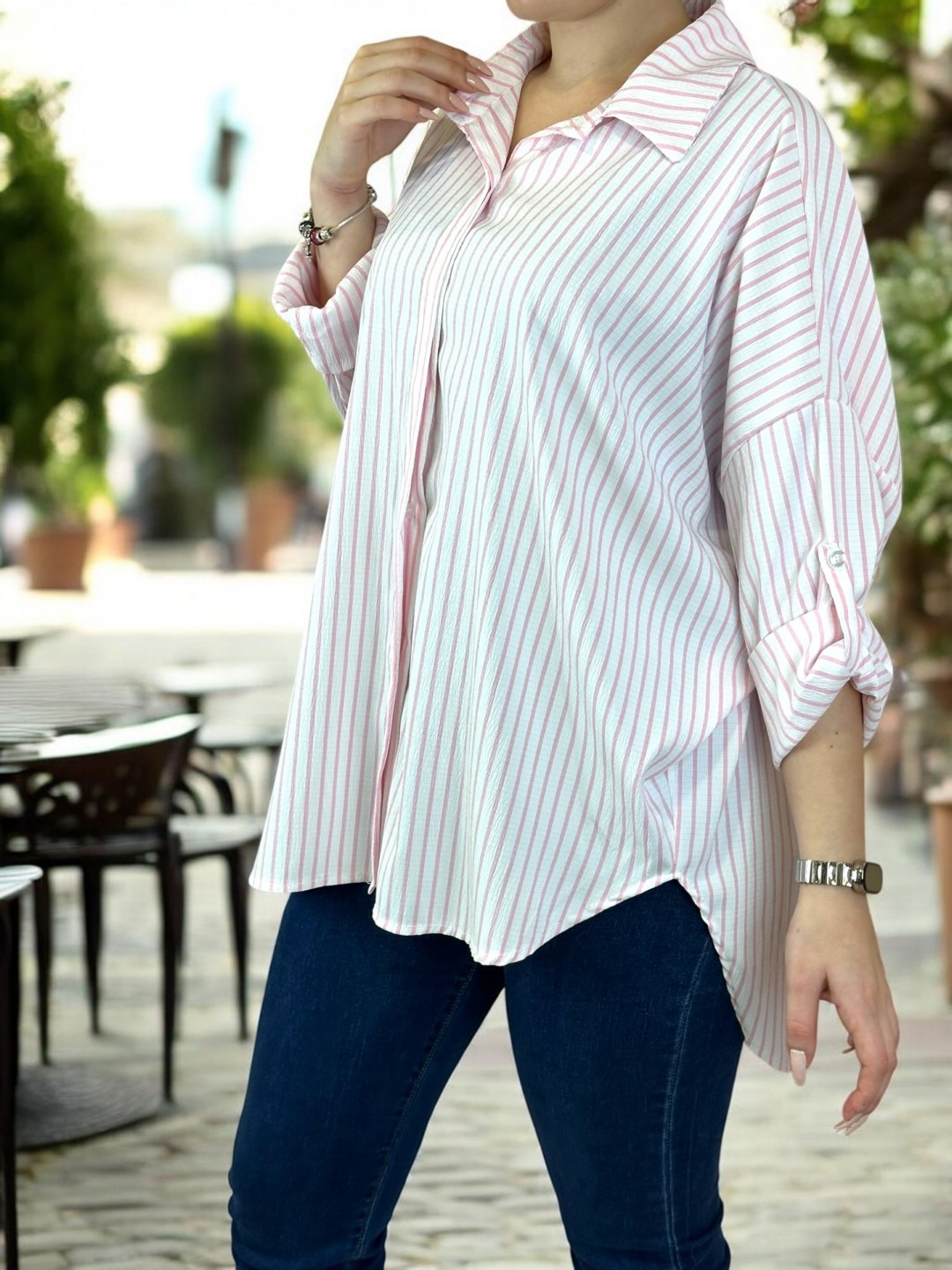 Must-have ριγέ πουκάμισο με exclusive υφή