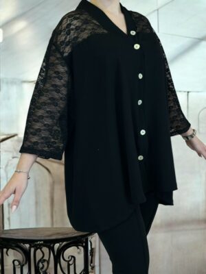 Premium πουκάμισο με φίνα δαντελένια λεπτομέρεια