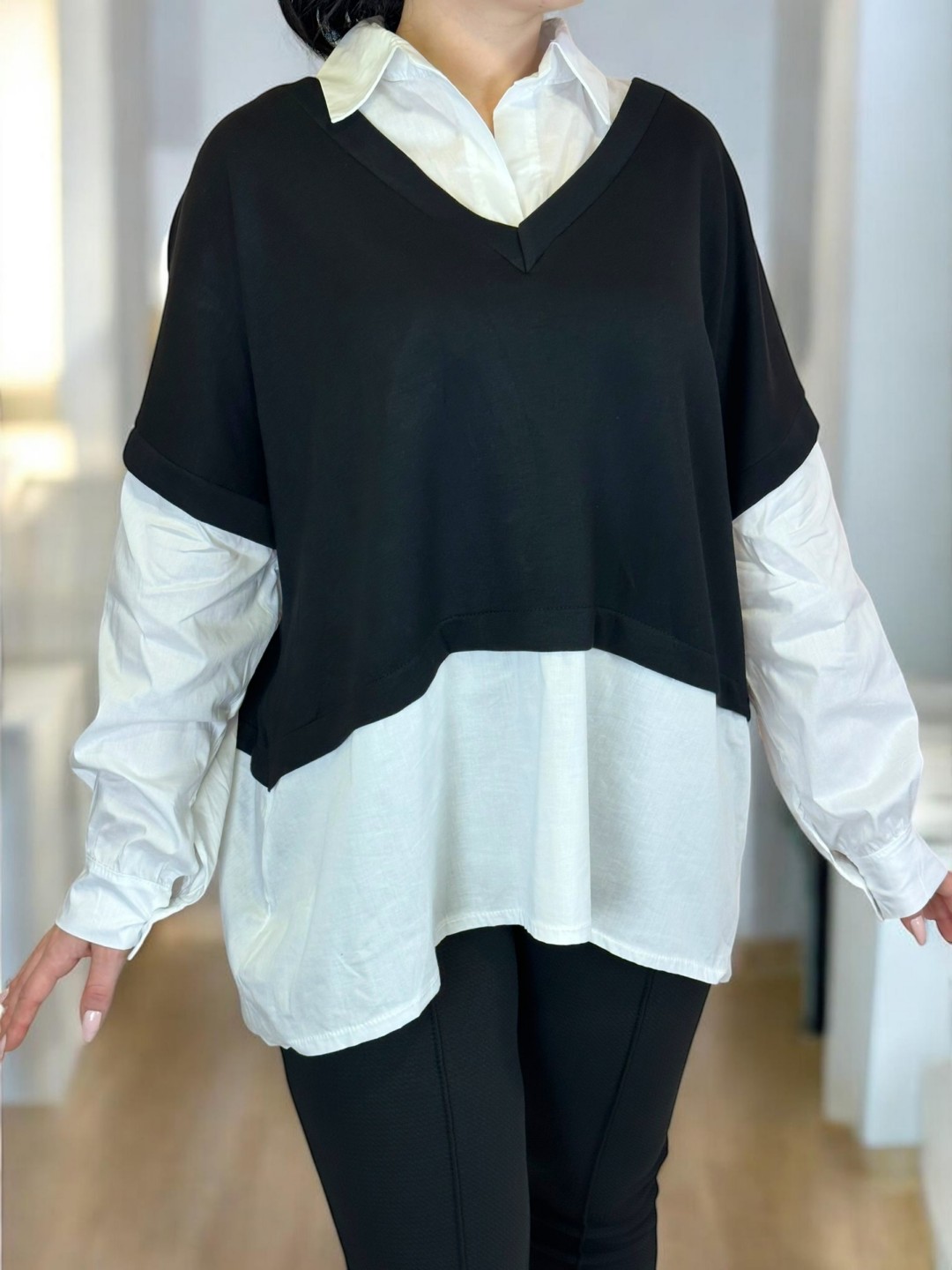 Πουκάμισο μπλούζα άνετης γραμμής