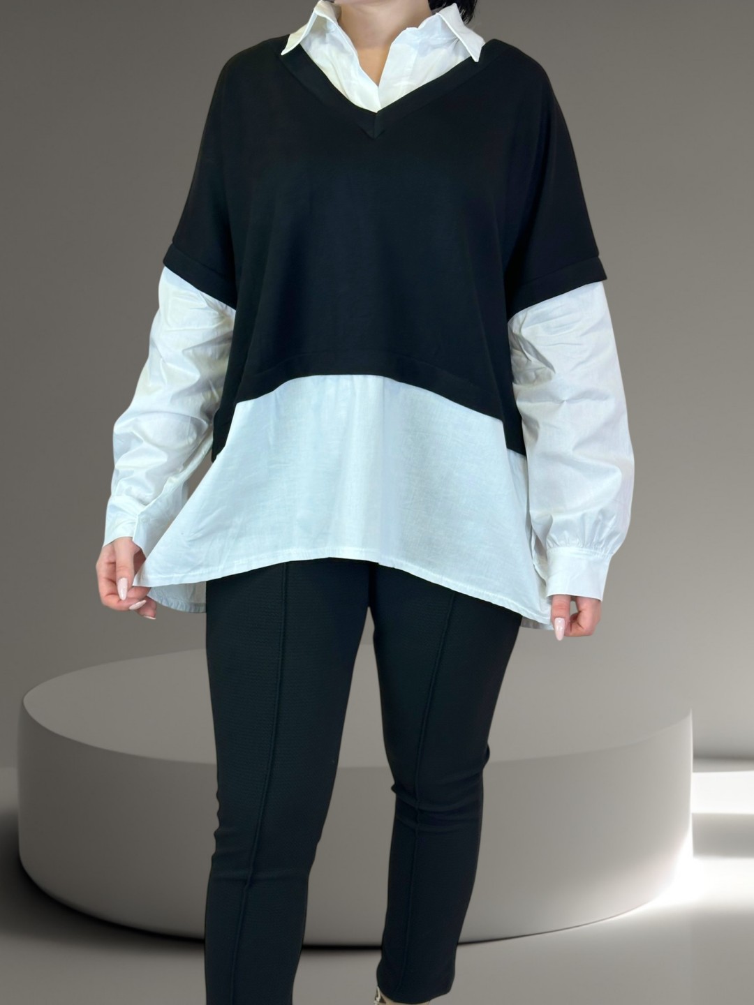 Πουκάμισο μπλούζα άνετης γραμμής