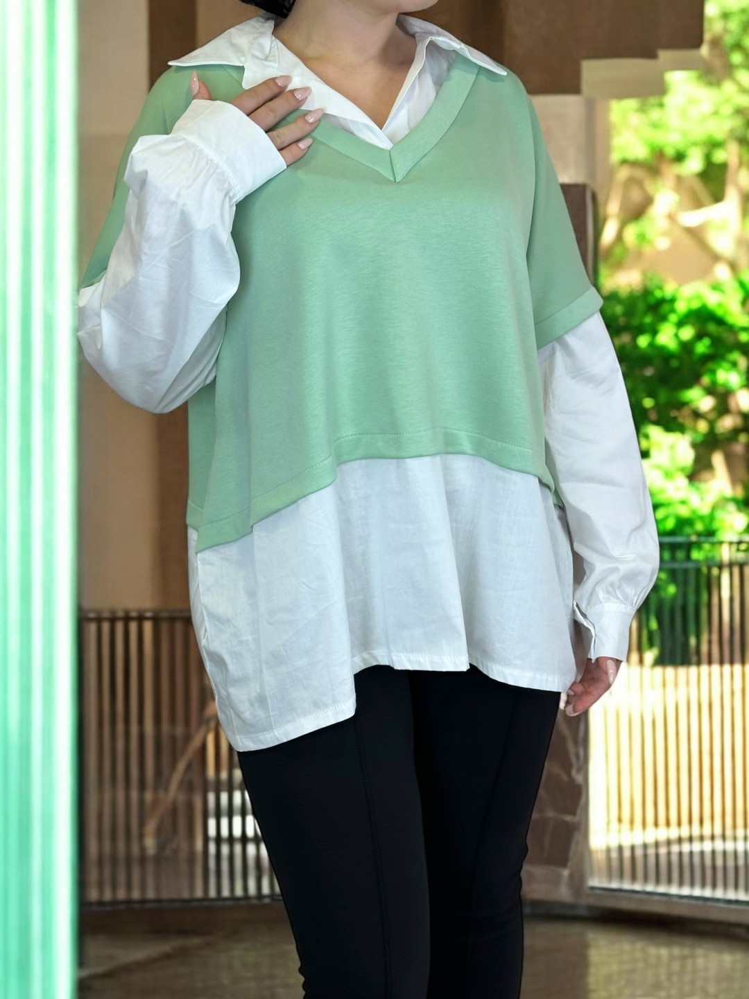 Πουκάμισο μπλούζα άνετης γραμμής