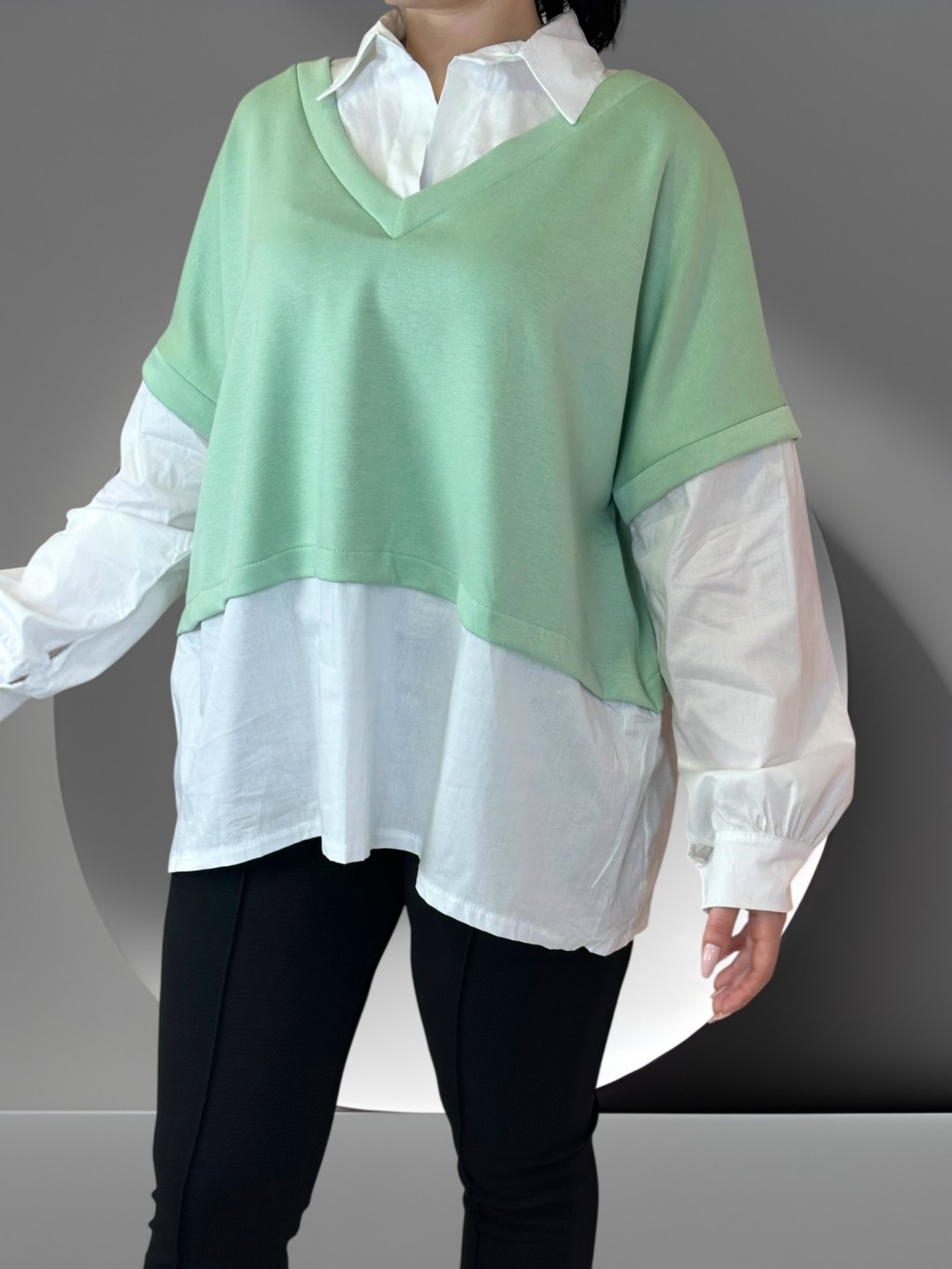 Πουκάμισο μπλούζα άνετης γραμμής