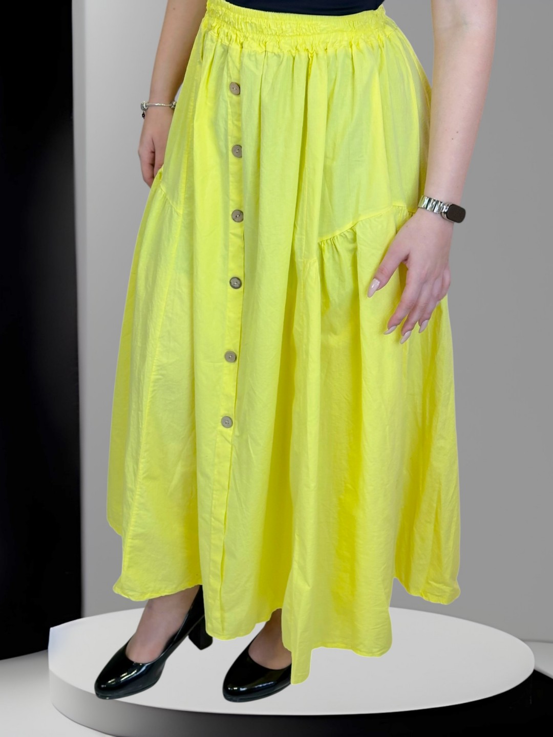 Sunny κίτρινη βαμβακερή φούστα