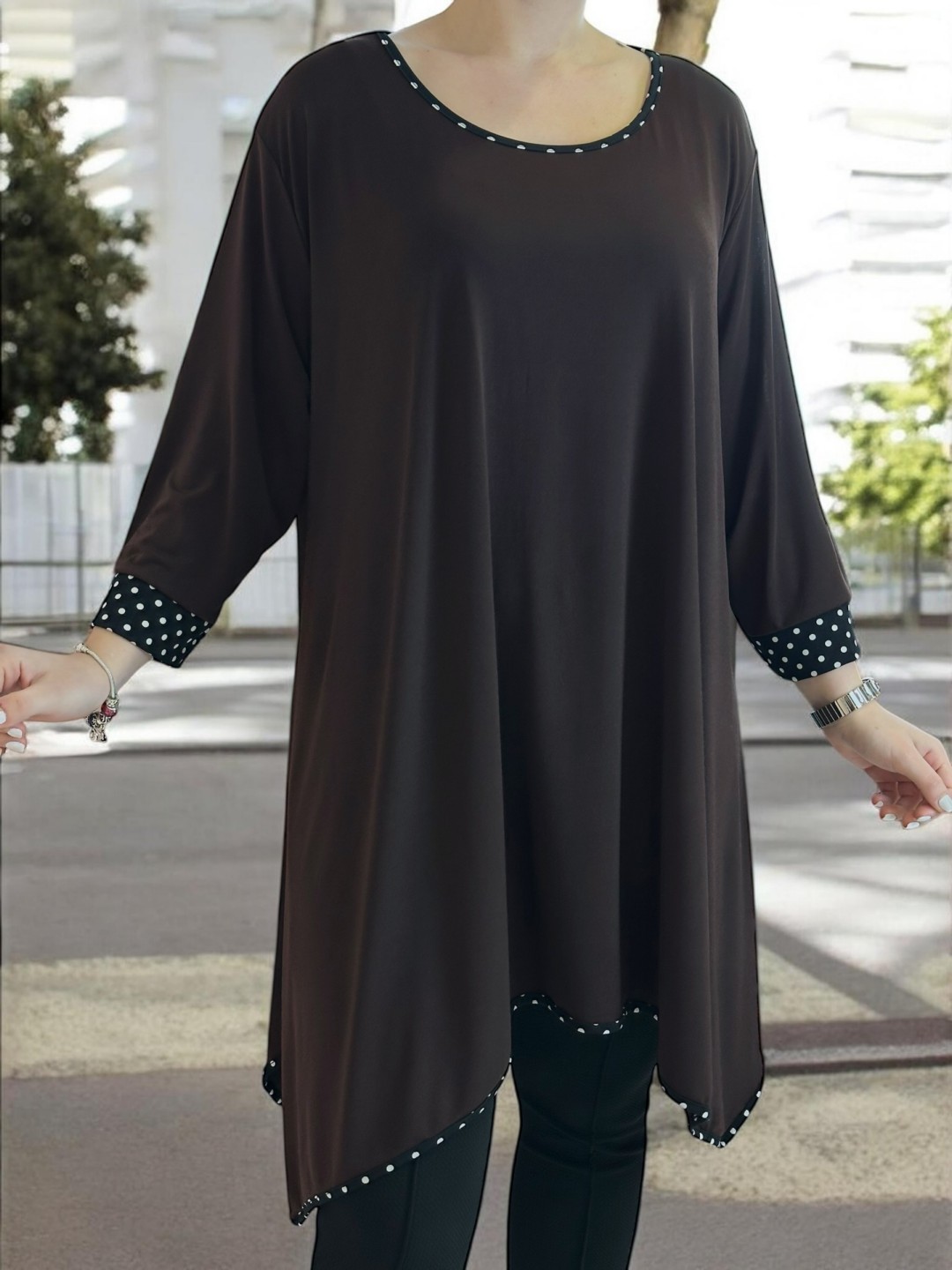 Polka dot μπλουζοφόρεμα