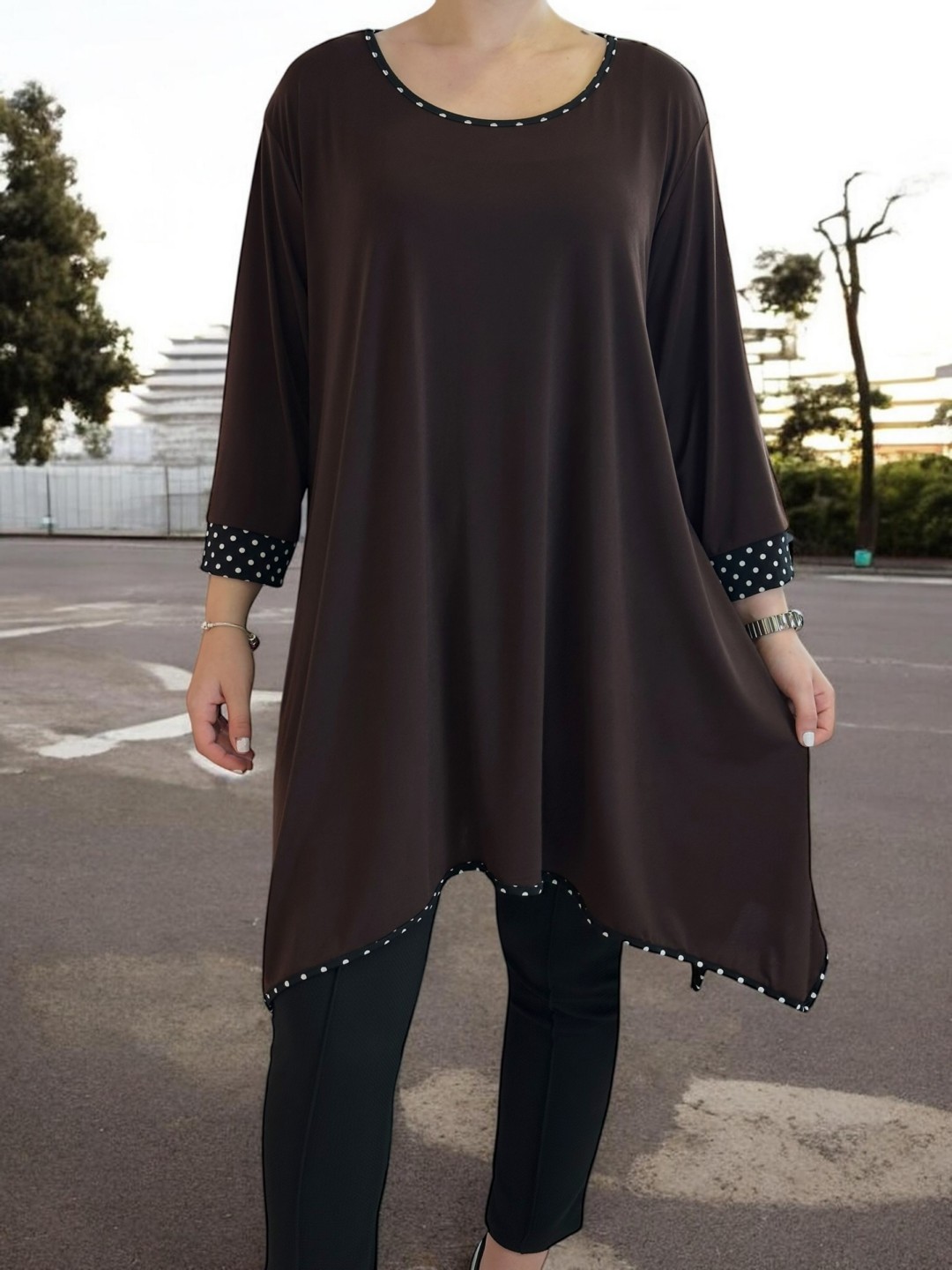 Polka dot μπλουζοφόρεμα