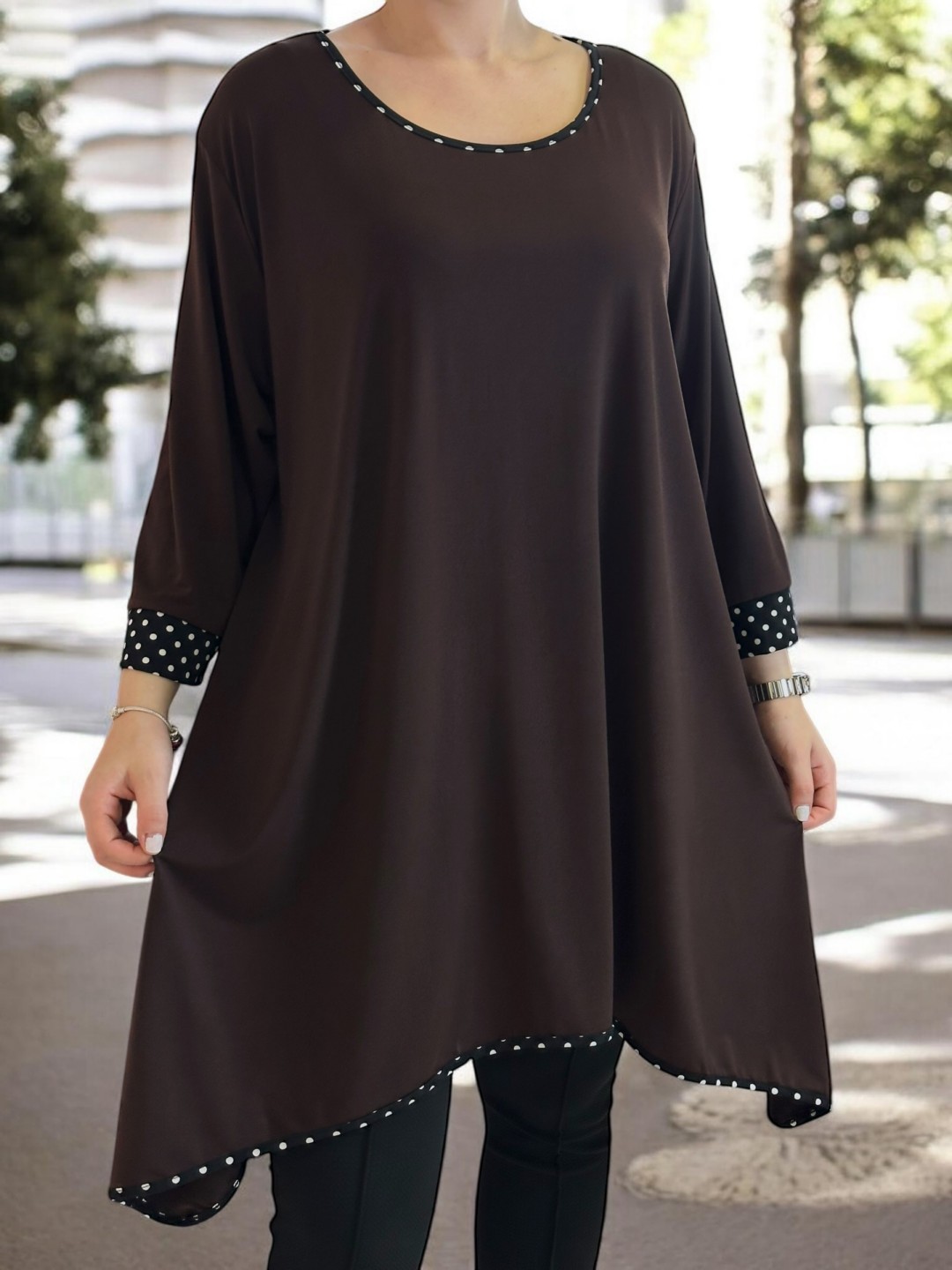 Polka dot μπλουζοφόρεμα