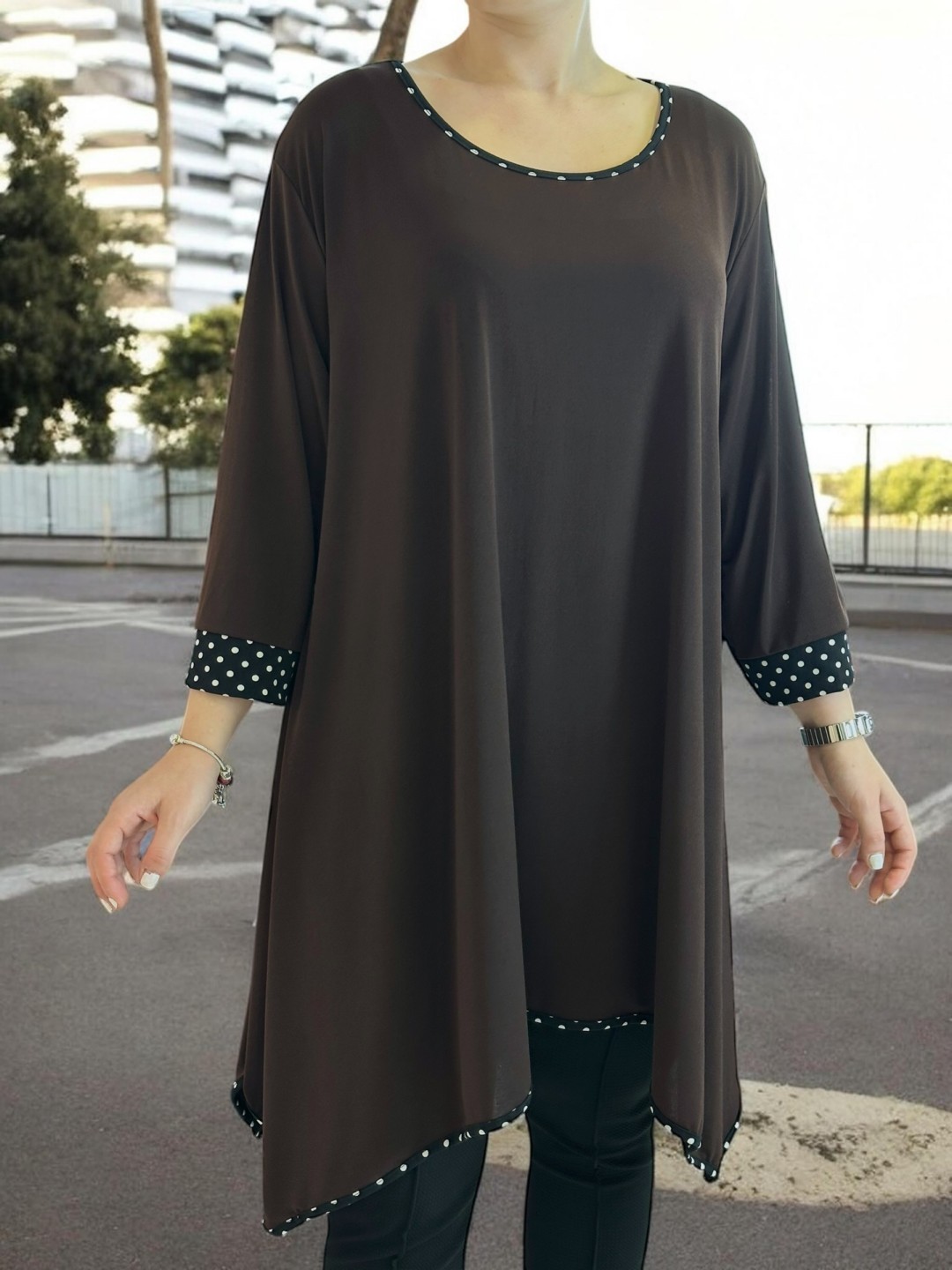 Polka dot μπλουζοφόρεμα