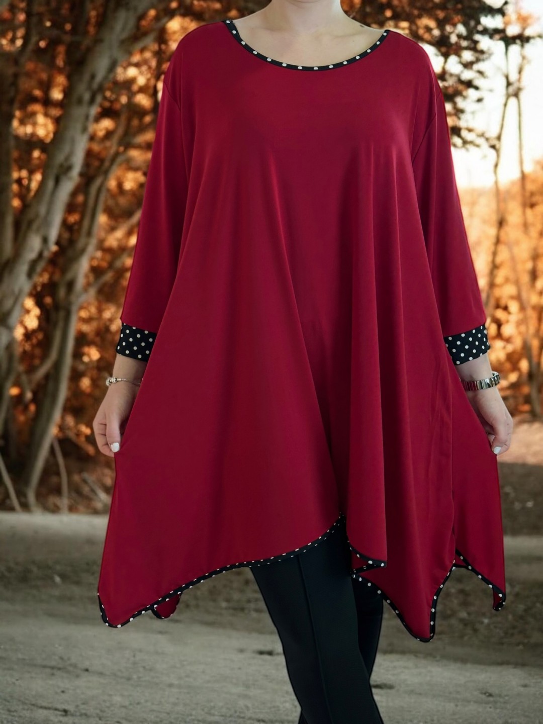 Polka dot μπλουζοφόρεμα