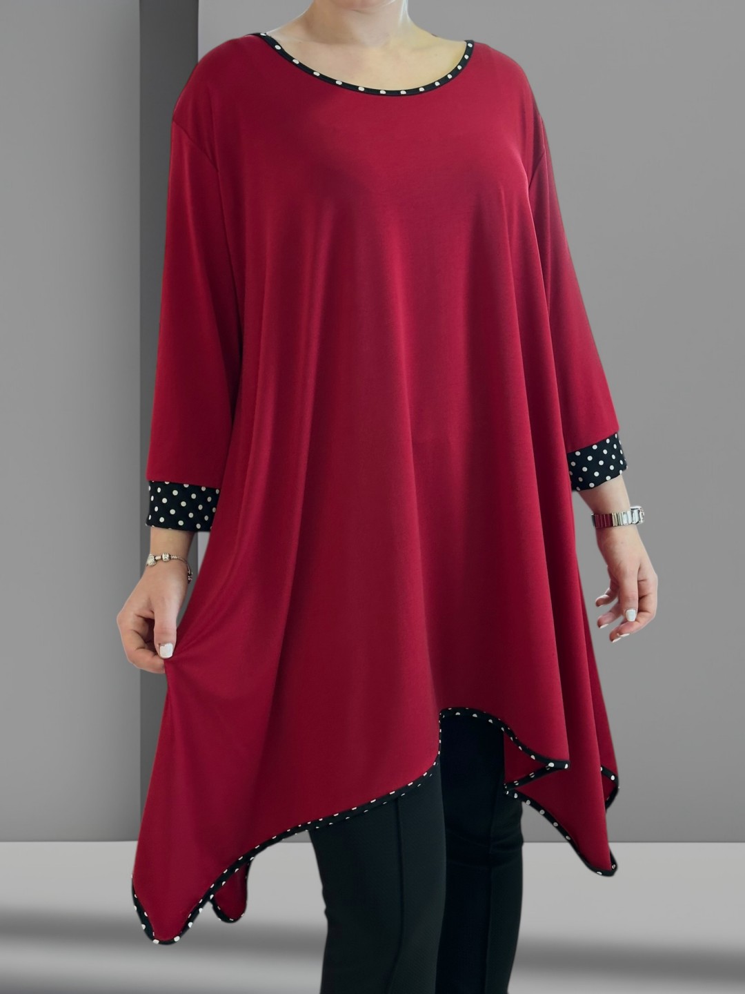 Polka dot μπλουζοφόρεμα