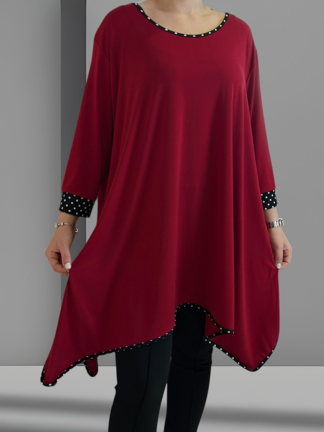 Polka dot μπλουζοφόρεμα