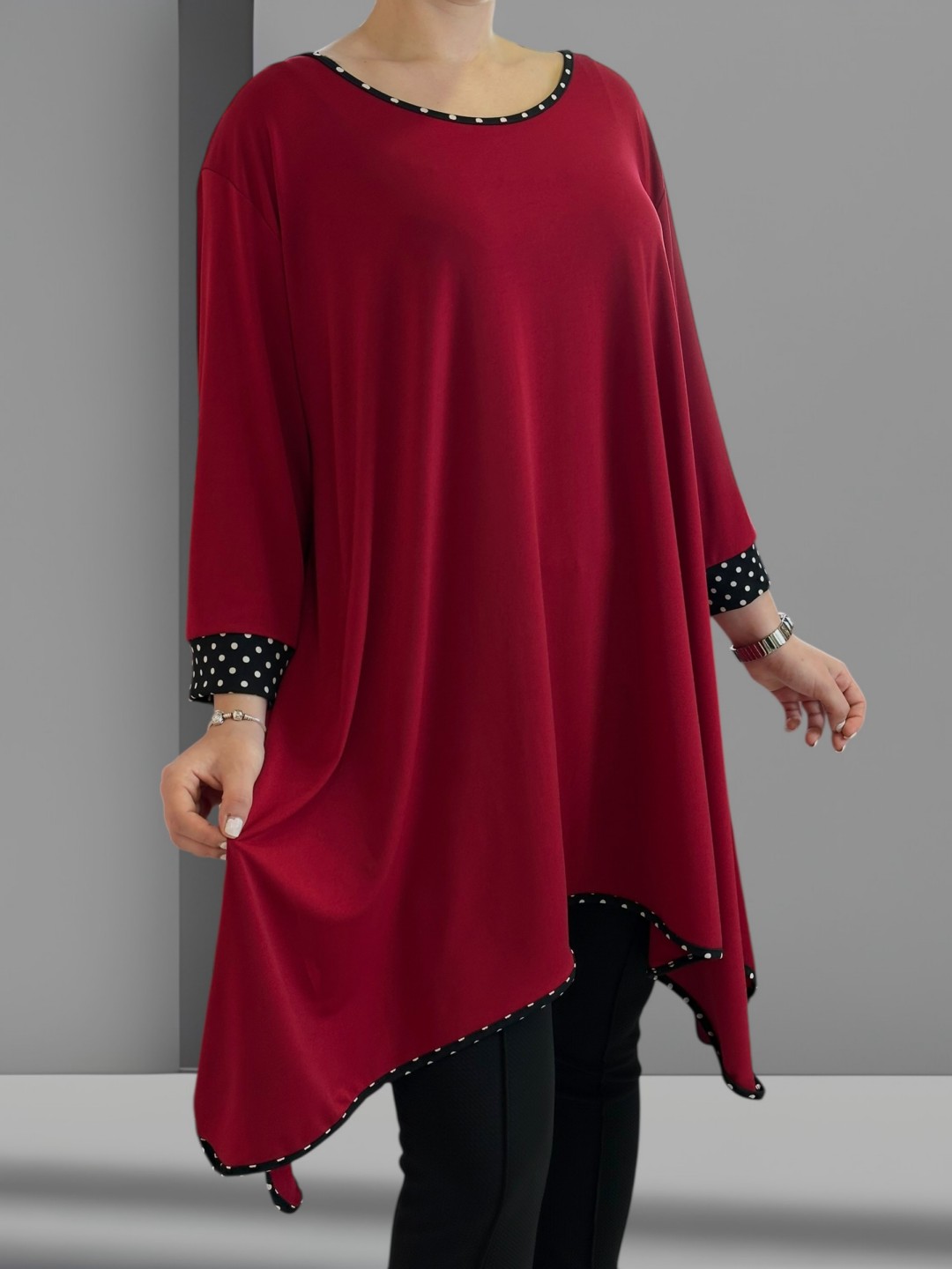 Polka dot μπλουζοφόρεμα