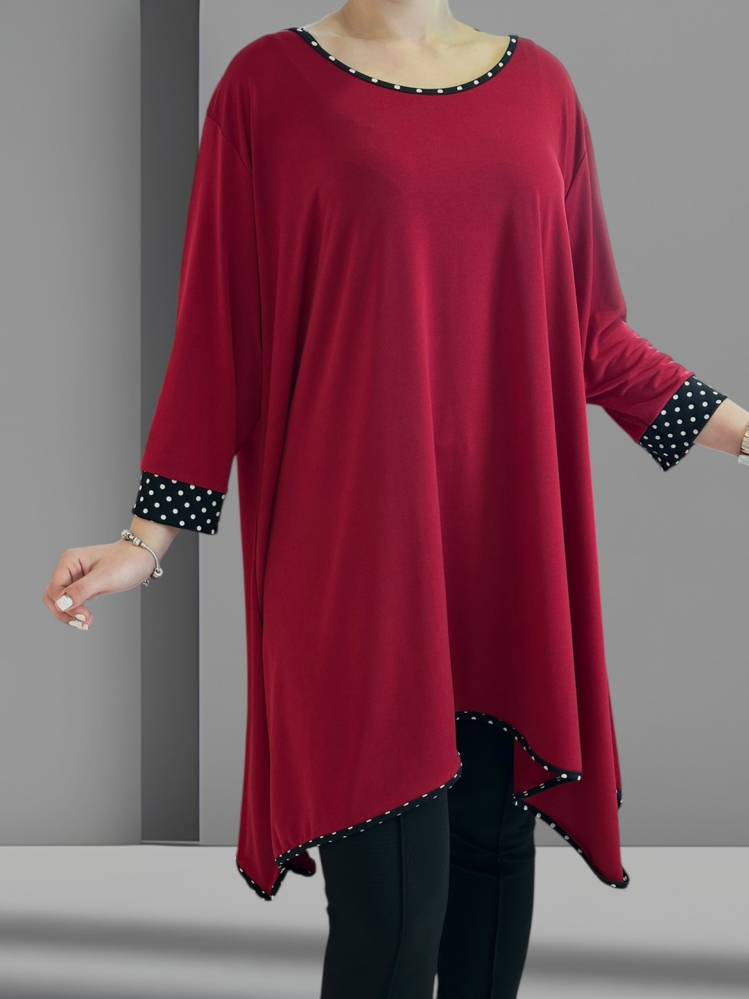 Polka dot μπλουζοφόρεμα