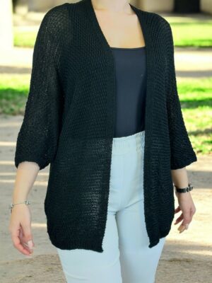 Η πορτοκαλί πλεκτή ζακέτα που φωτίζει το look