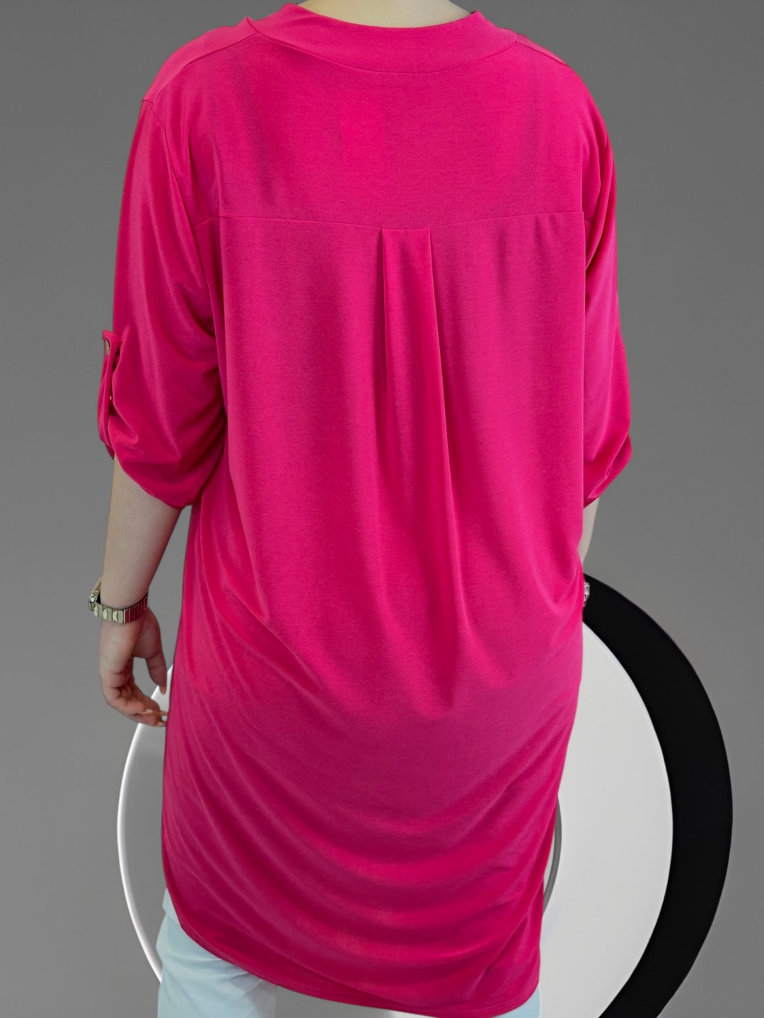 Minimal V-neck μπλουζοφόρεμα σε lycra υφή