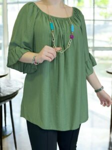 Elegant μπλούζα με βολάν λεπτομέρεια