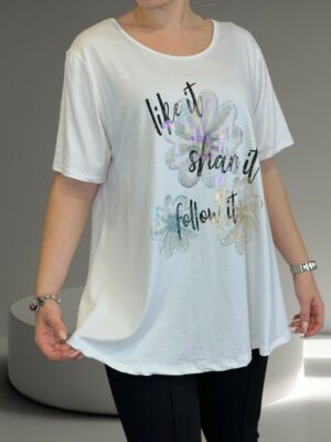 Μοντέρνα μπλούζα με στάμπα Like It Share It