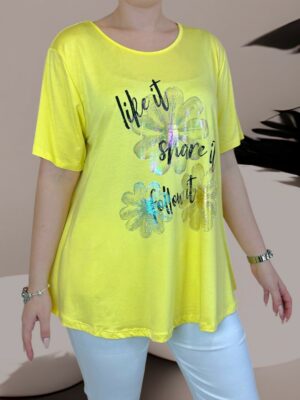 Μοντέρνα μπλούζα με στάμπα Like It Share It