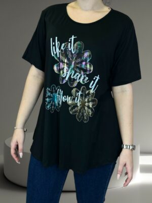 Μοντέρνα μπλούζα με στάμπα Like It Share It