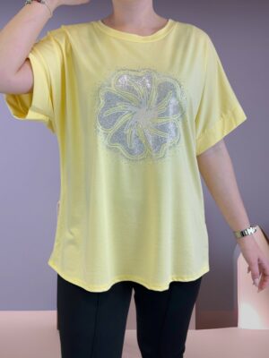 Ρομαντική μπλούζα με λουλούδι σχέδιο