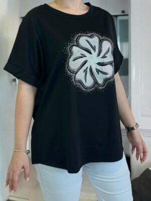 Ρομαντική μπλούζα με λουλούδι σχέδιο