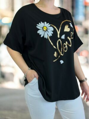 Μπλούζα με λουλουδάτο σχέδιο μαργαρίτα