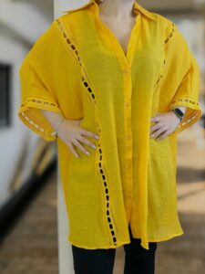 Άνετο πουκάμισο καφτάνι με ιδιαίτερα σχέδια