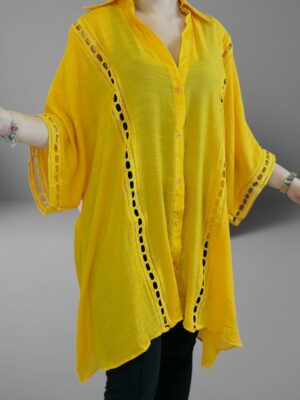 Άνετο πουκάμισο καφτάνι με ιδιαίτερα σχέδια