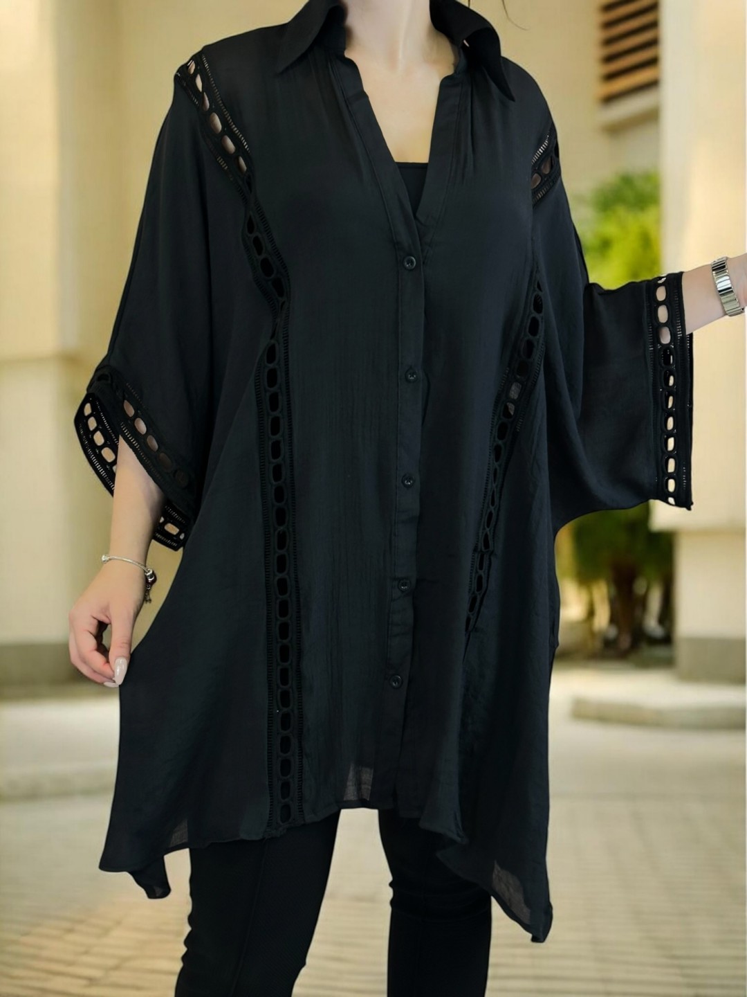 Άνετο πουκάμισο καφτάνι με ιδιαίτερα σχέδια