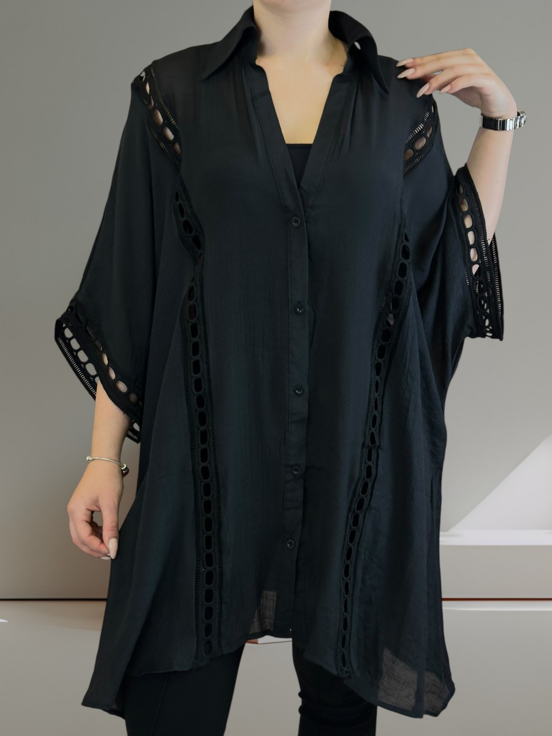 Άνετο πουκάμισο καφτάνι με ιδιαίτερα σχέδια