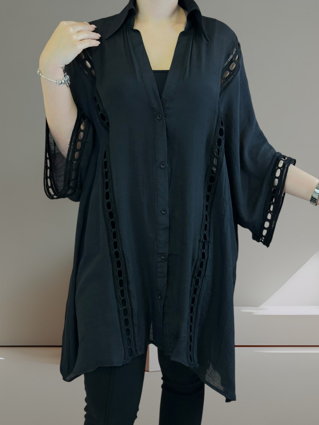 Άνετο πουκάμισο καφτάνι με ιδιαίτερα σχέδια