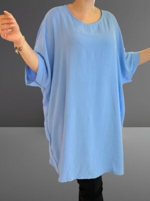 Αέρινο μπλουζοφόρεμα σε ύφασμα ζορζέτα