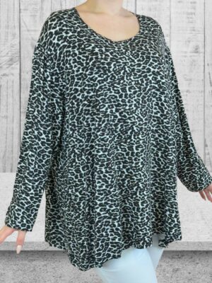 Μπλούζα με λεοπάρ print και ελαστική εφαρμογή