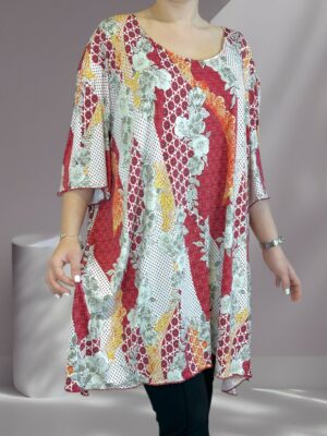 Άνετο μπλουζοφόρεμα με V και σκισίματα