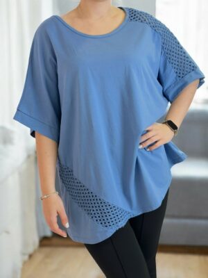 Κομψή μπλούζα με διαφάνεια στα μανίκια και στο πλάι