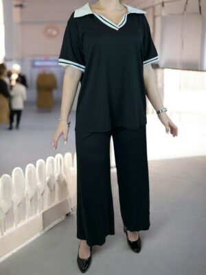 Σετ με μπλούζα με ιδιαίτερο γιακά