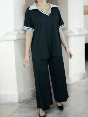 Σετ με μπλούζα με ιδιαίτερο γιακά