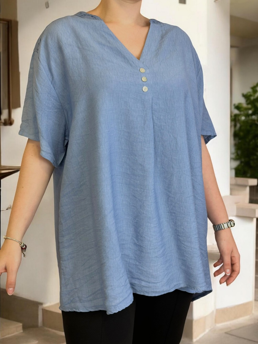 Lace sleeve μπλούζα