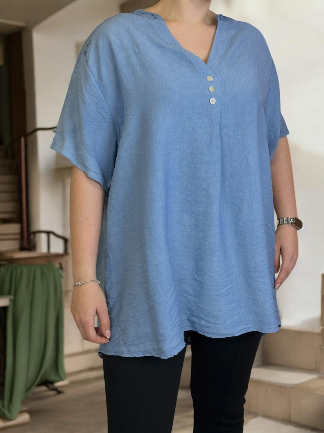 Lace sleeve μπλούζα