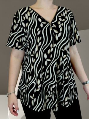 Μπλούζα με φερμουάρ και ελαστική εφαρμογή