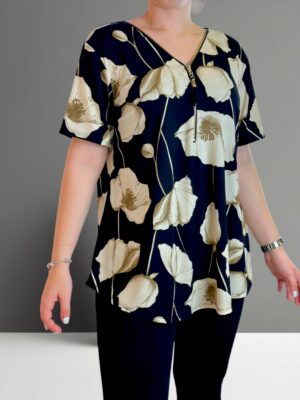 Μπλούζα με φερμουάρ και ελαστική εφαρμογή