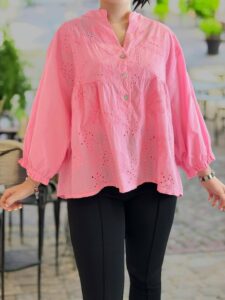 Πουκάμισο με ρομαντικό κυπούρ σχέδιο