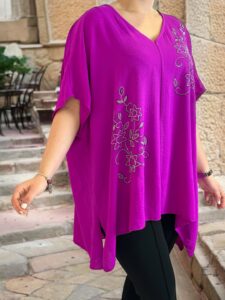 Floral strass μπλούζα με μύτες