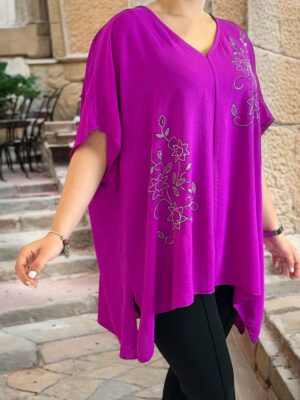 Floral strass μπλούζα με μύτες