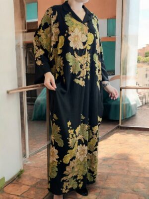 Αέρινο φόρεμα καφτάνι με λουλουδάτο σχέδιο