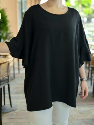 Κομψή μπλούζα με βολάν μανίκια