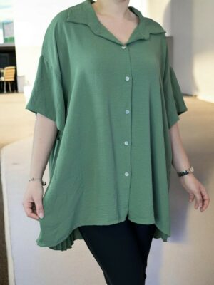 Fashion πουκάμισο με δυναμική πλισέ πλάτη